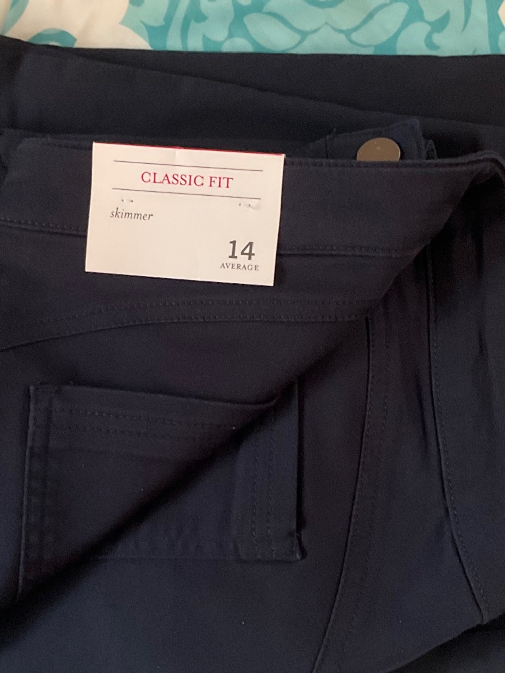 CJ Banks Capri Navy Blue 14 New